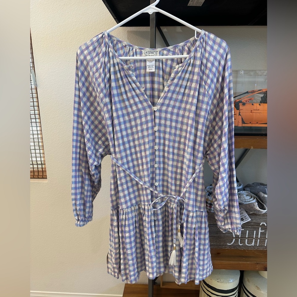 Purple and White Checkered Dress